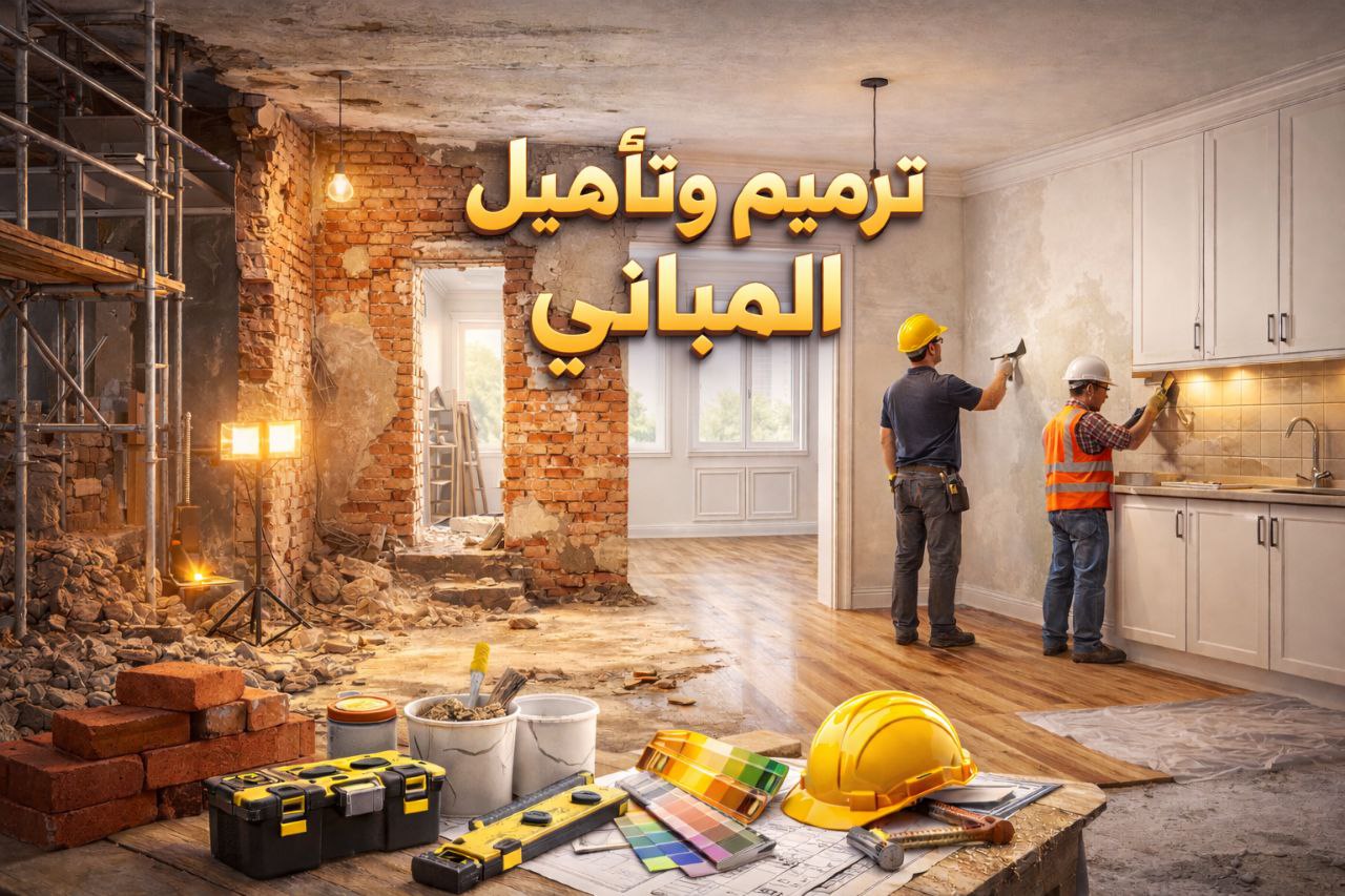 ترميم وتأهيل المباني | مؤسسة أطلالة نجد للمقاولات العامة